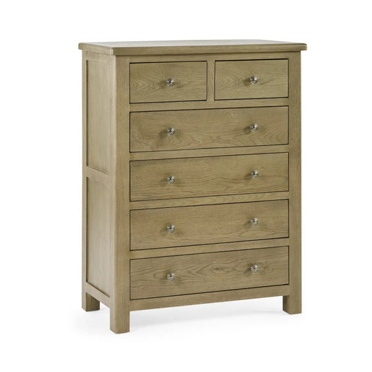 Cotswold Smokey Oak 2 Over 4 Drawer Chest