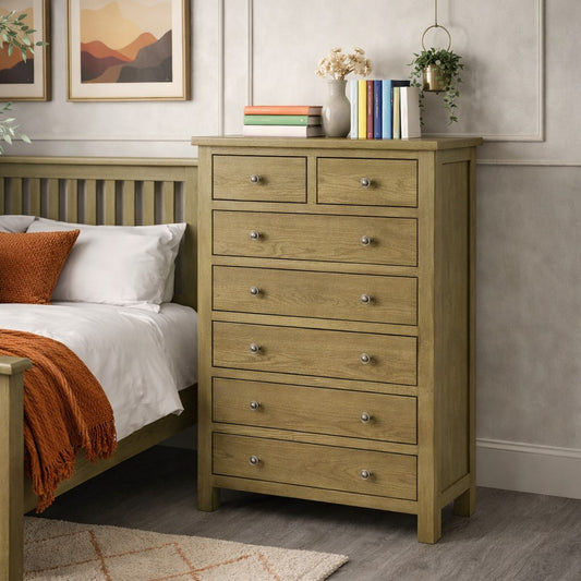 Cotswold Smokey Oak 2 Over 4 Drawer Chest