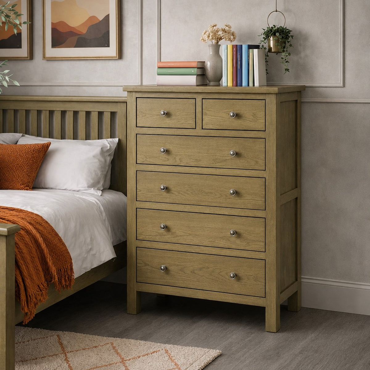 Cotswold_Smokey_Oak_2_Over_4_Drawer_Chest_Lifestyle