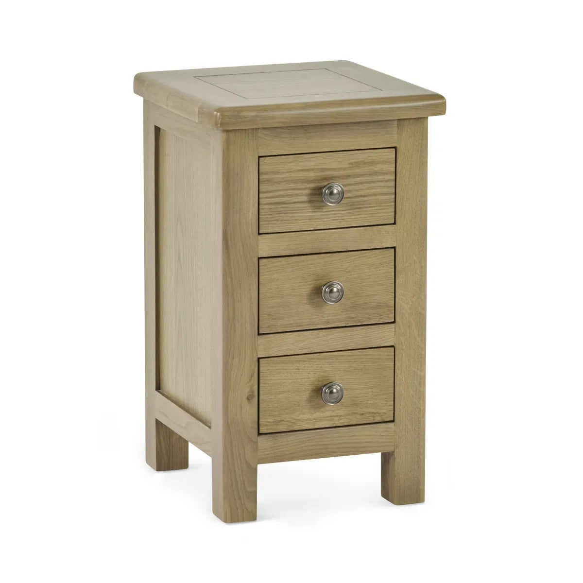Cotswold Smokey Oak Bedside Table with 3 Drawers