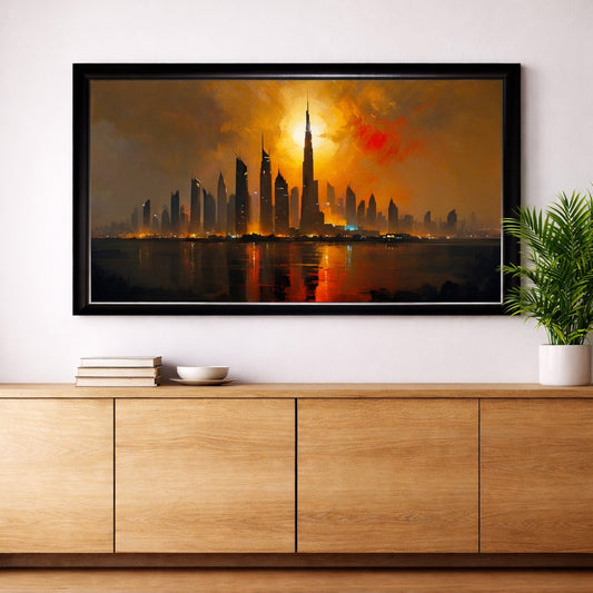 Dreamscape of Dubai Skyline in Brushstrokes
