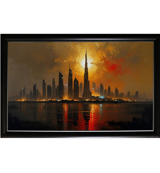 Dreamscape of Dubai Skyline in Brushstrokes