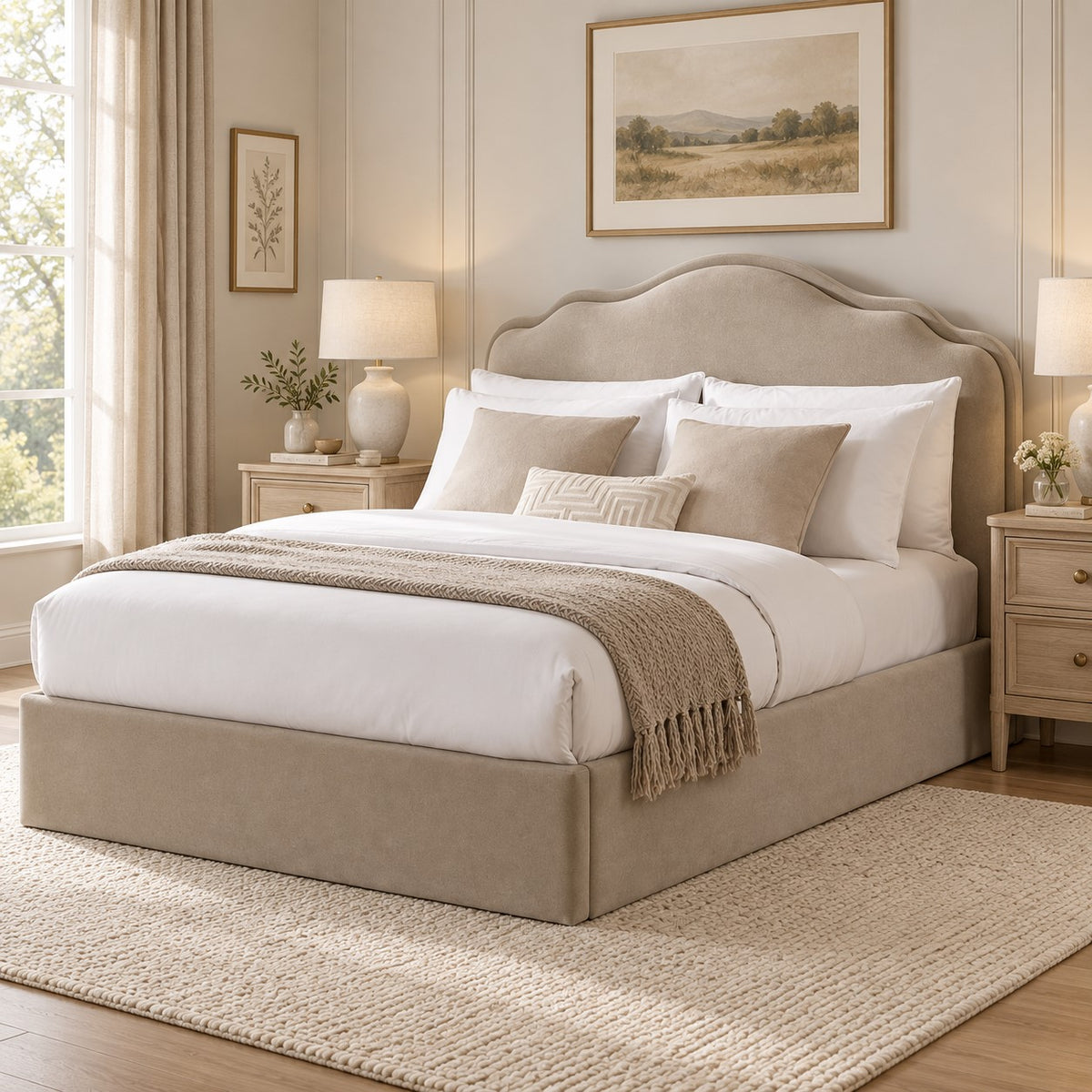 Élodie Ottoman Storage Bed Stone