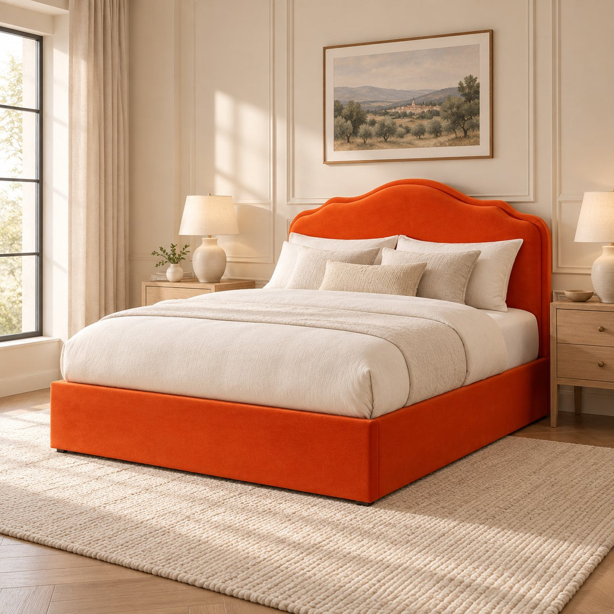 Élodie Ottoman Storage Bed Orange