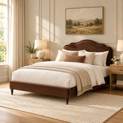 Élodie Upholstered Bed Frame Cappuccino