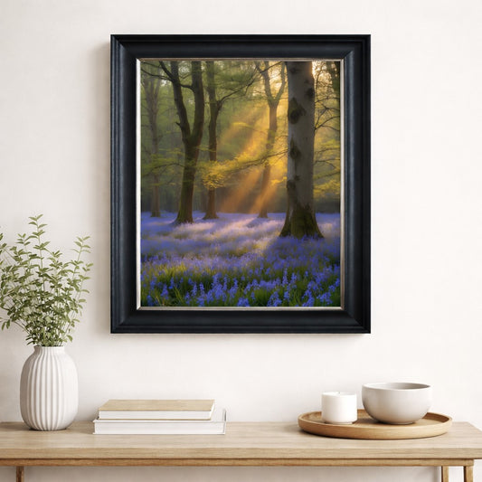 Enchanted forest carpeted with bluebells