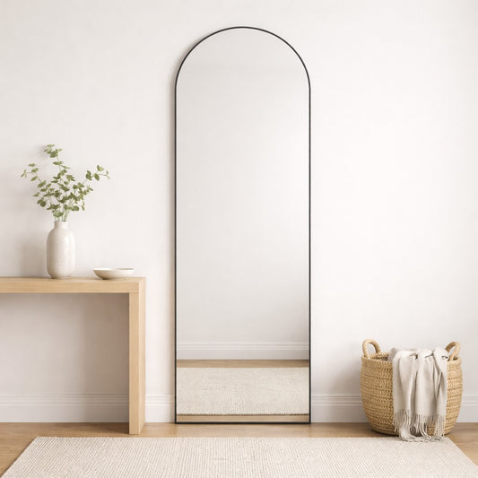 Large Black Arch Broadway Wall Mirror