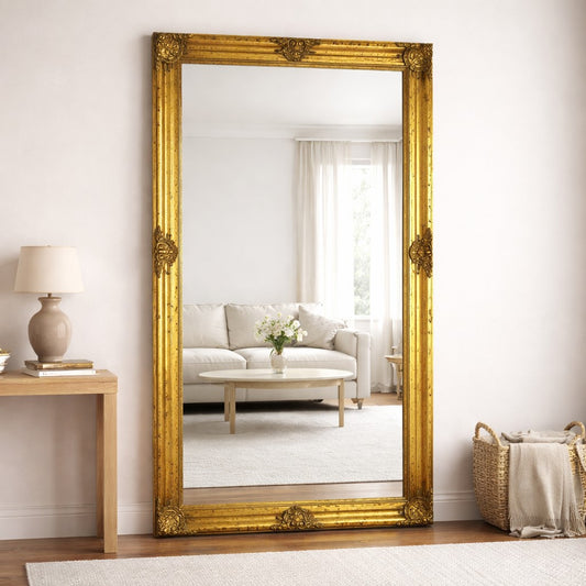 Large Rectangular Classic Mirror gold