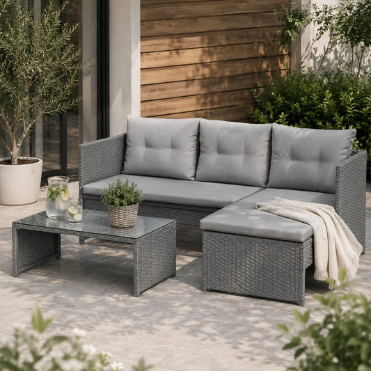 Florence 3 Seater Garden Set - Grey