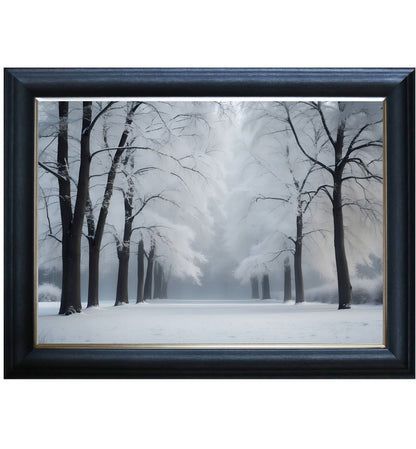 Frozen winter forest landscape