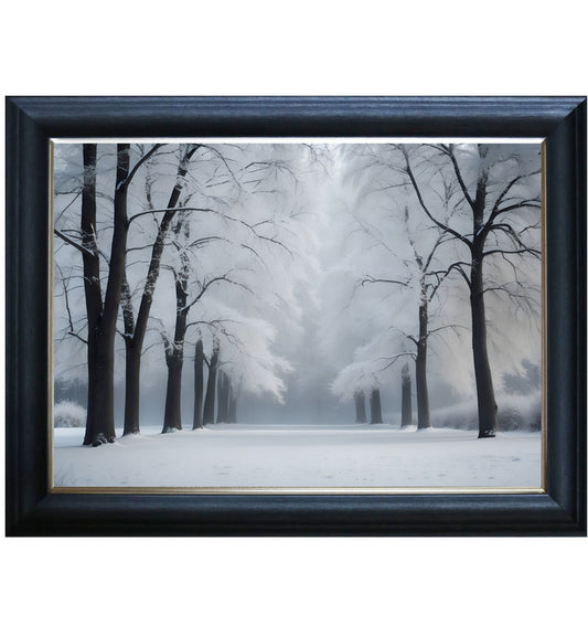 Frozen winter forest landscape