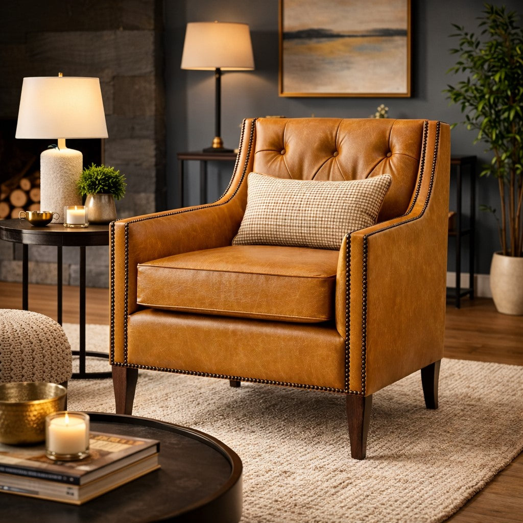 George Style Button Back Armchair