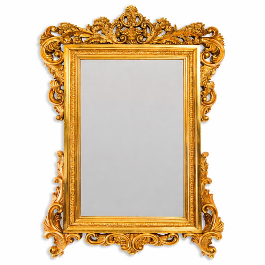 Gold Baroque Floral Mirror
