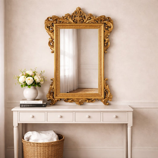 Gold Baroque Floral Mirror