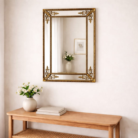 Square Gold French Mirror