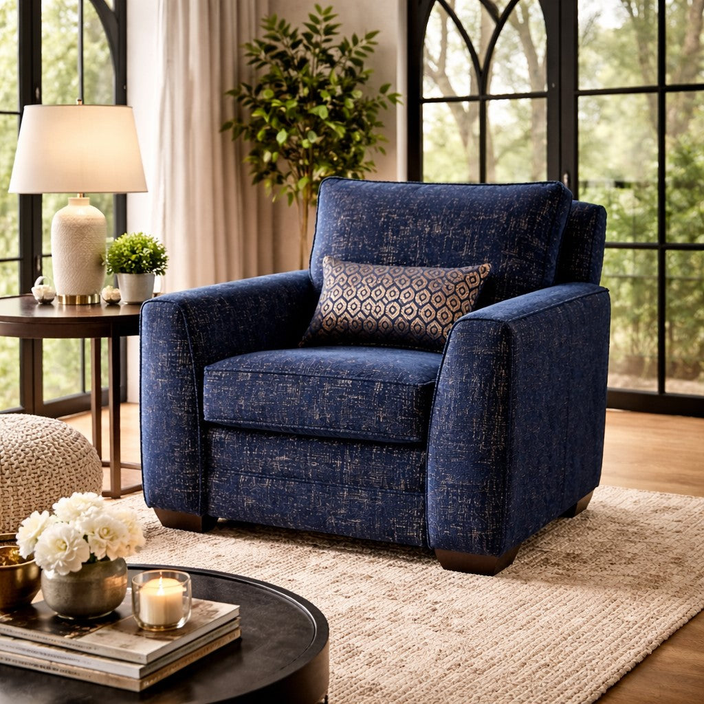 Grace Style Blue Armchair