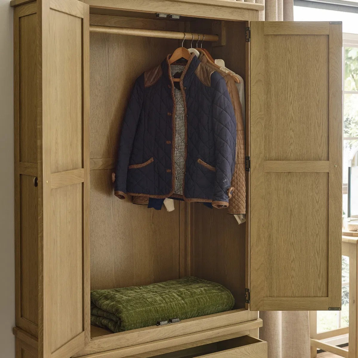 Cotswold Smokey Oak Double Wardrobe