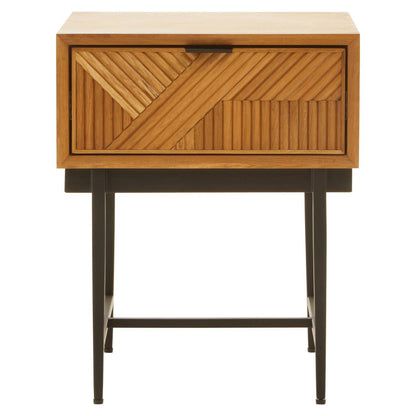 Jakara Natural Finish Side Table with 1 Drawer