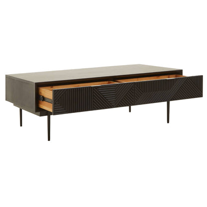 Jakara Black Finish Coffee Table with Drawers