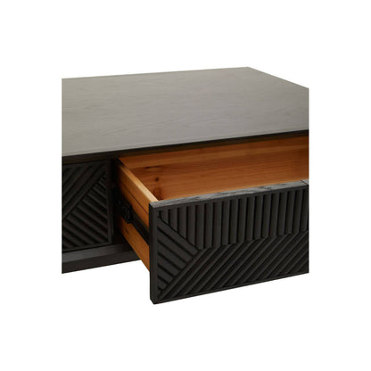 Jakara Black Finish Coffee Table with Drawers