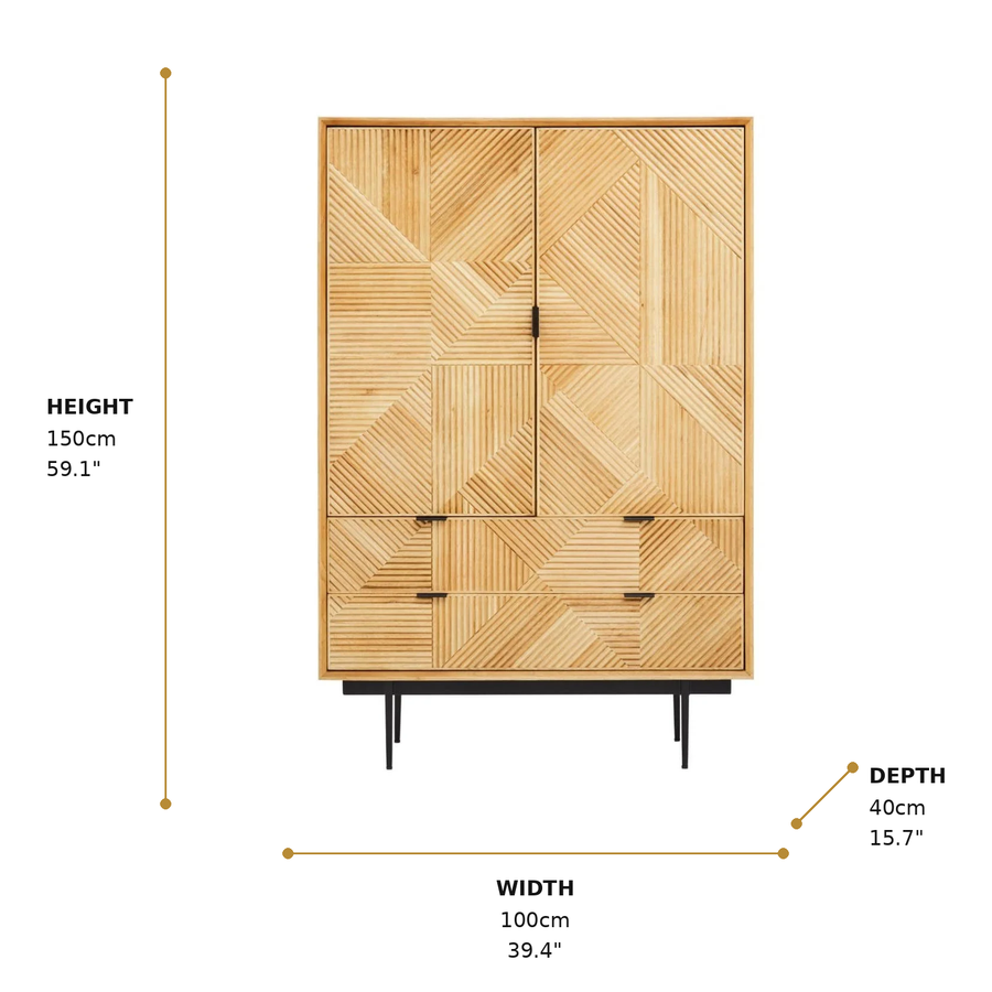 Jakara Cabinet with Drawers dimensions