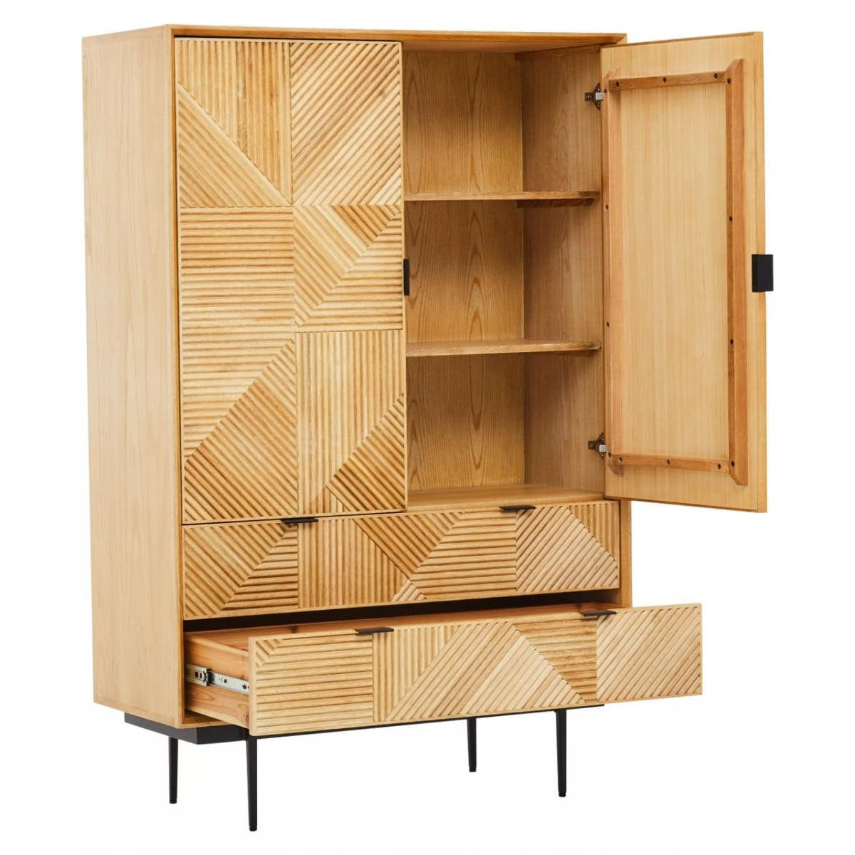 Jakara Natural Finish Cabinet with Drawers