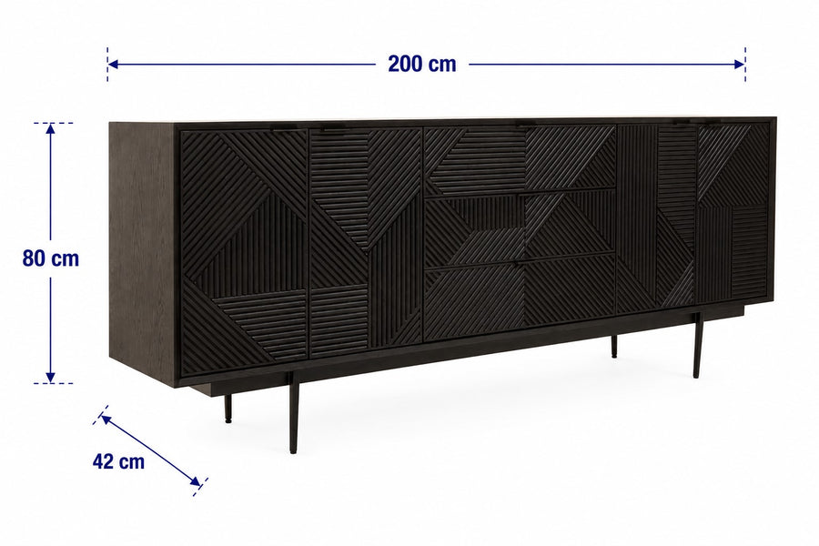 Jakara Sideboard 4 Doors 3 Drawers dimensions