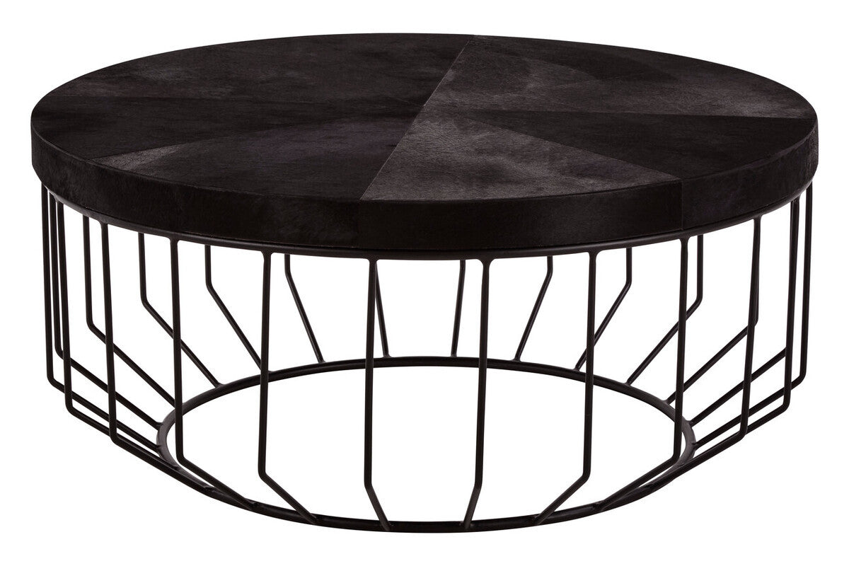 Kensington Townhouse Hair On Hide Top Round Coffee Table