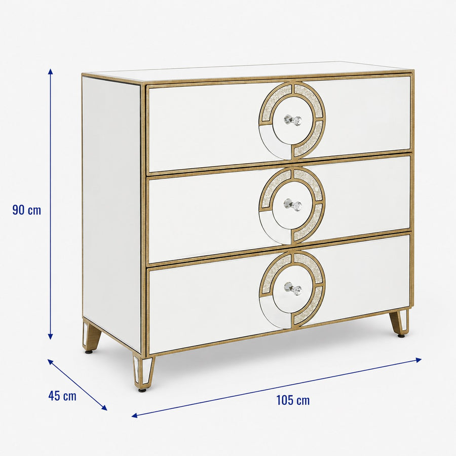 Knightsbridge 3 Drawer Unit dimensions