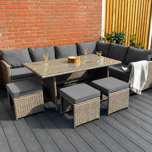 Knutsford 9 Seat Corner Rattan Dining Set