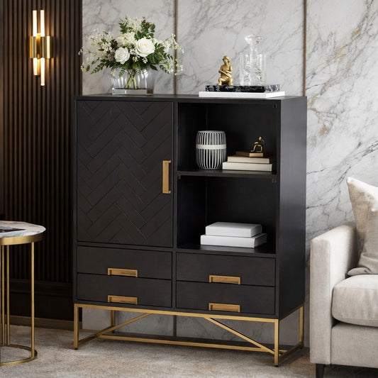 Kochi Black Mango Wood Cabinet