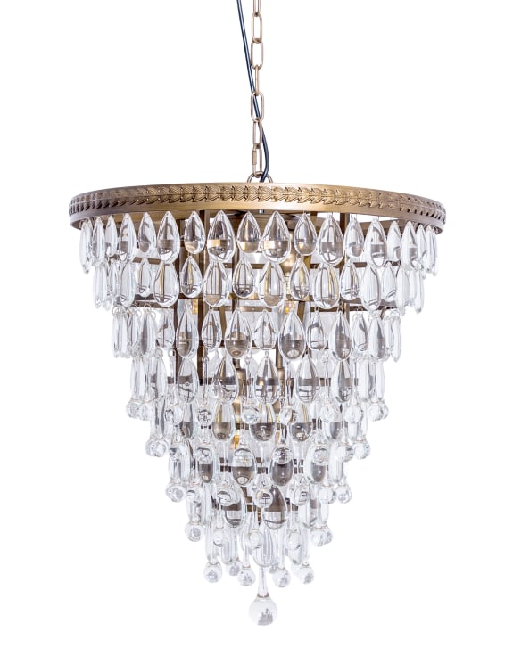 Large Rainfall Chandelier with Clear Crystals