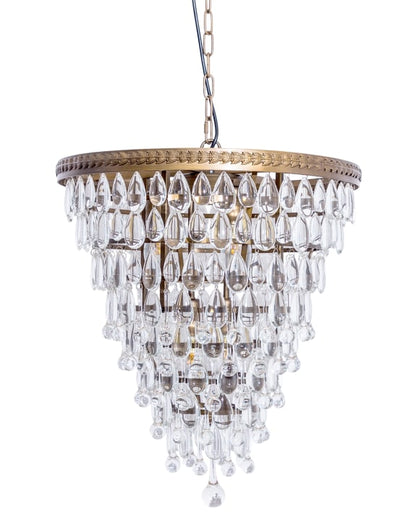 Large Rainfall Chandelier with Clear Crystals