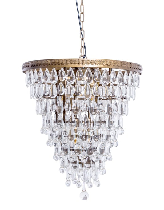 Large Rainfall Chandelier with Clear Crystals