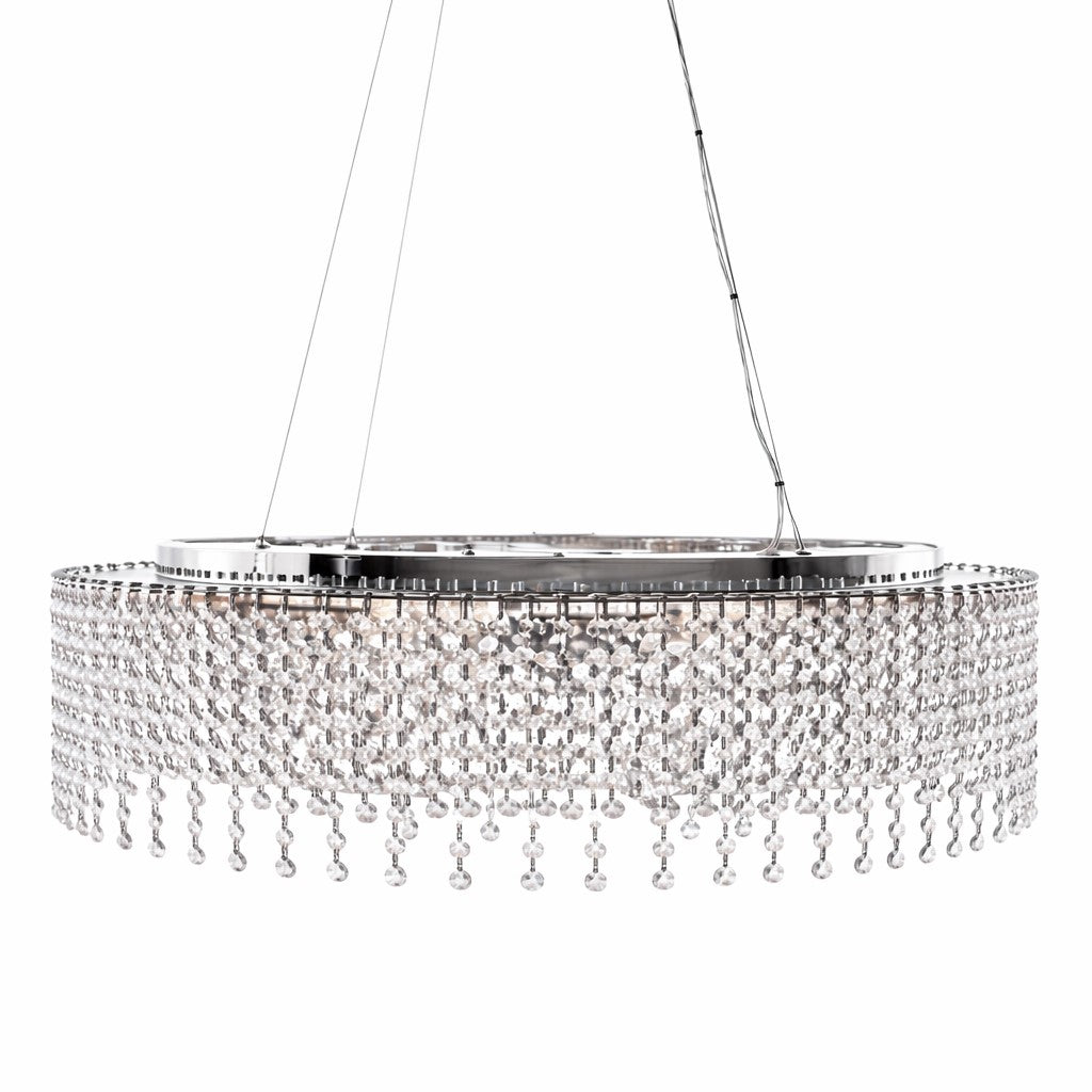 Large Round Crystal Waterfall Chandelier