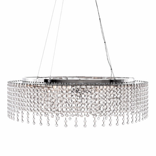 Large Round Crystal Waterfall Chandelier