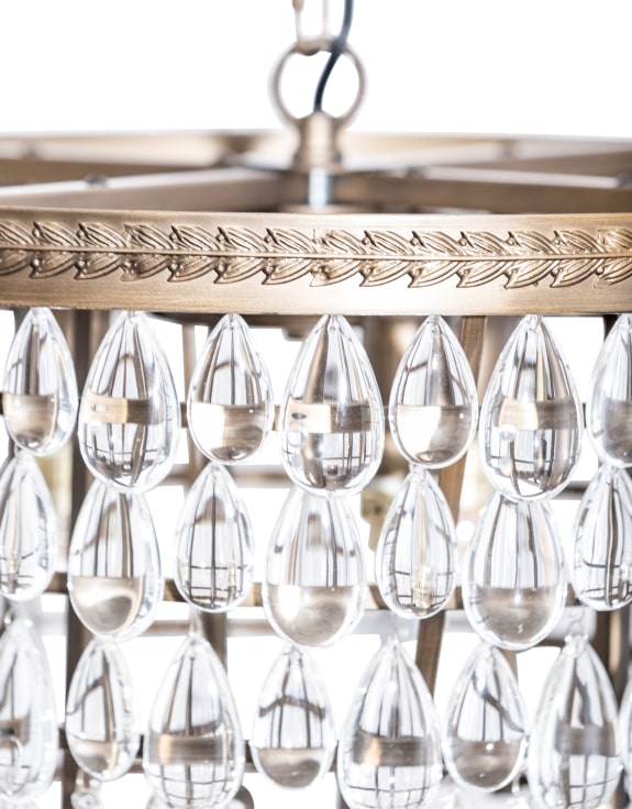 Large Rainfall Chandelier with Clear Crystals