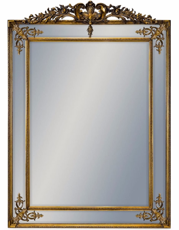 Large French Mirror with Crest