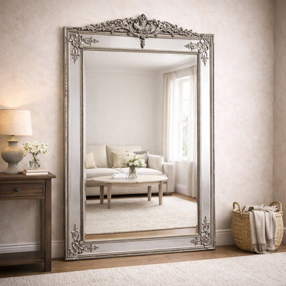 Large French Mirror with Crest