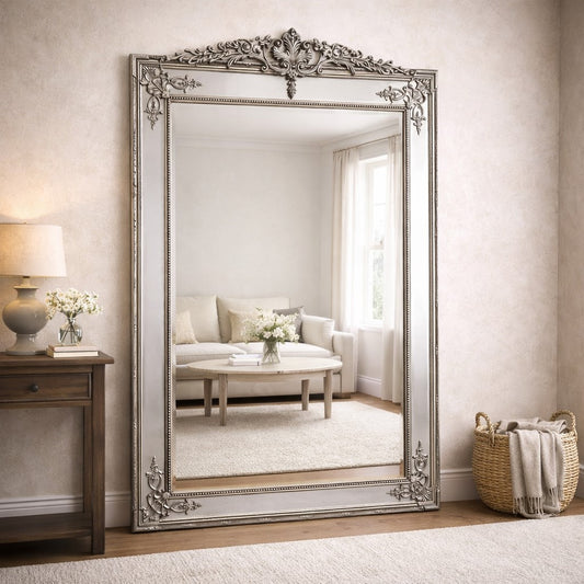 Large French Mirror with Crest