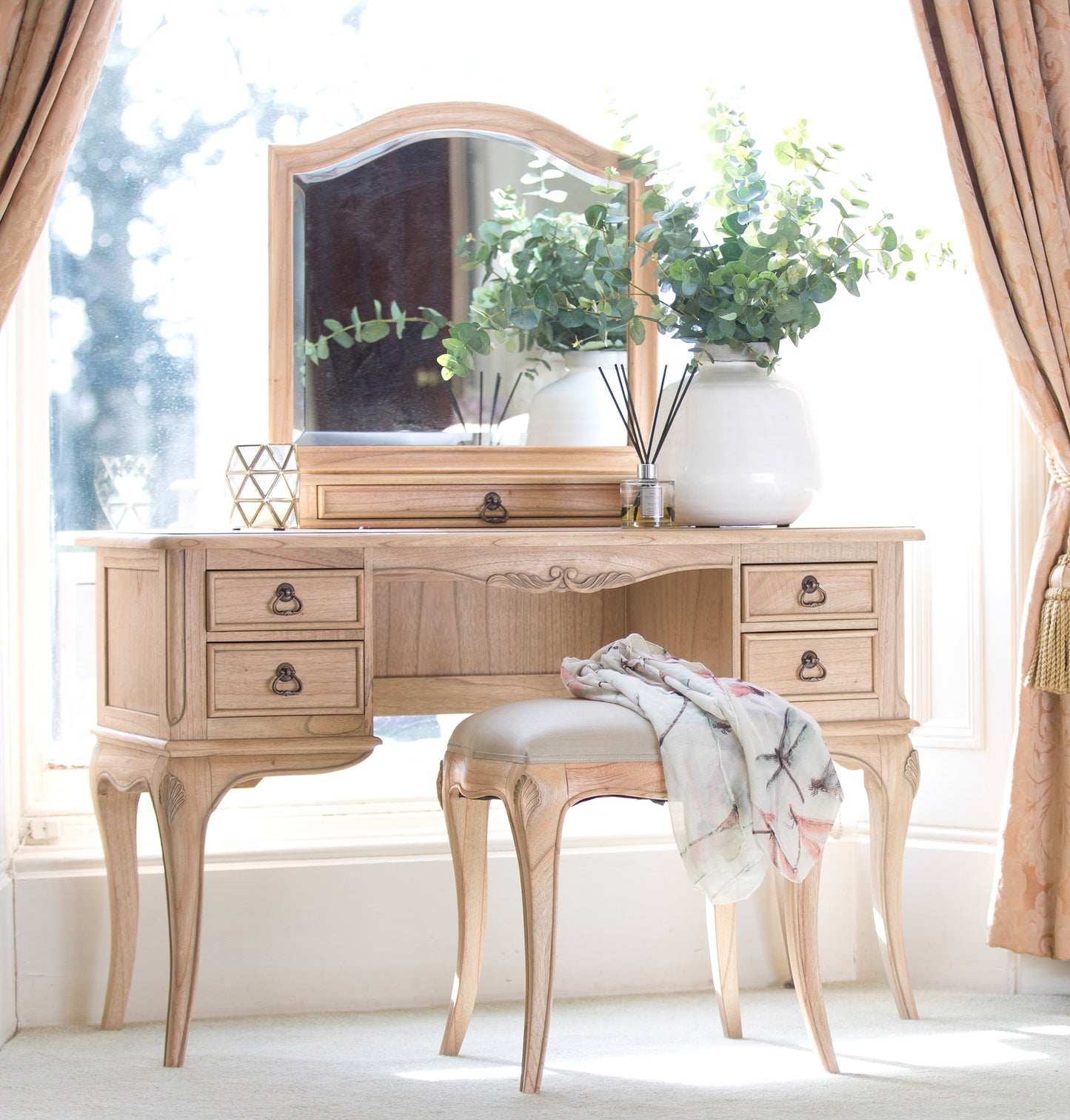 Limoges Natural French Dressing Table