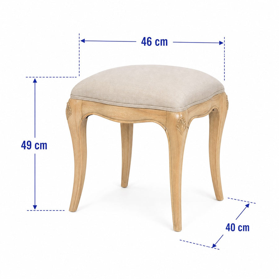 Limoges French Dressing Table Stool dimensions