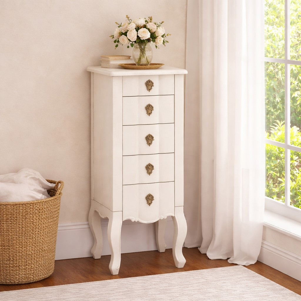 Loire 5 Drawer Small Chest White