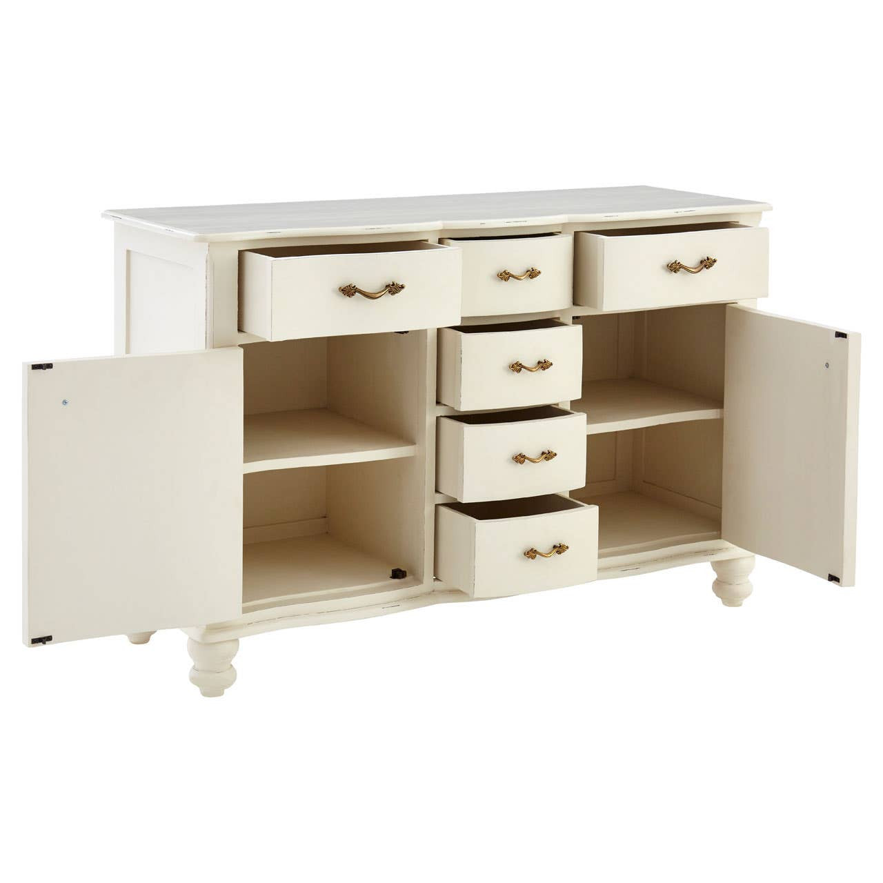 Loire 6 Drawer White Sideboard