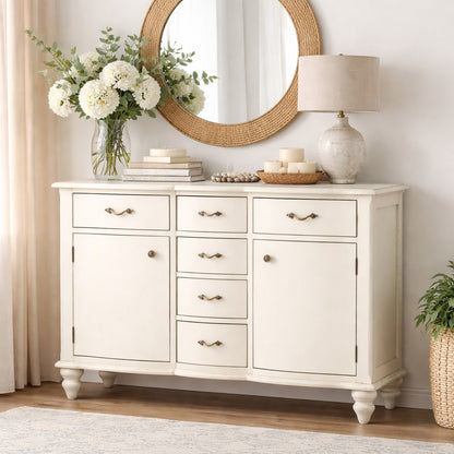 Loire 6 Drawer White Sideboard