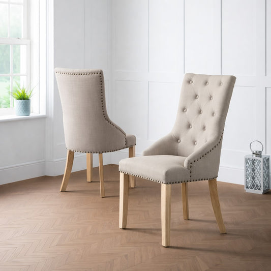 Loire Button Back Dining Chair - Pair (Pack of 2)