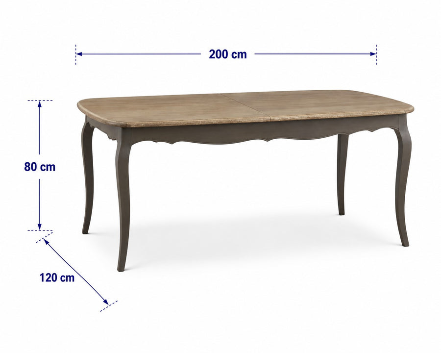 Loire Dark Grey Dining Table dimensions