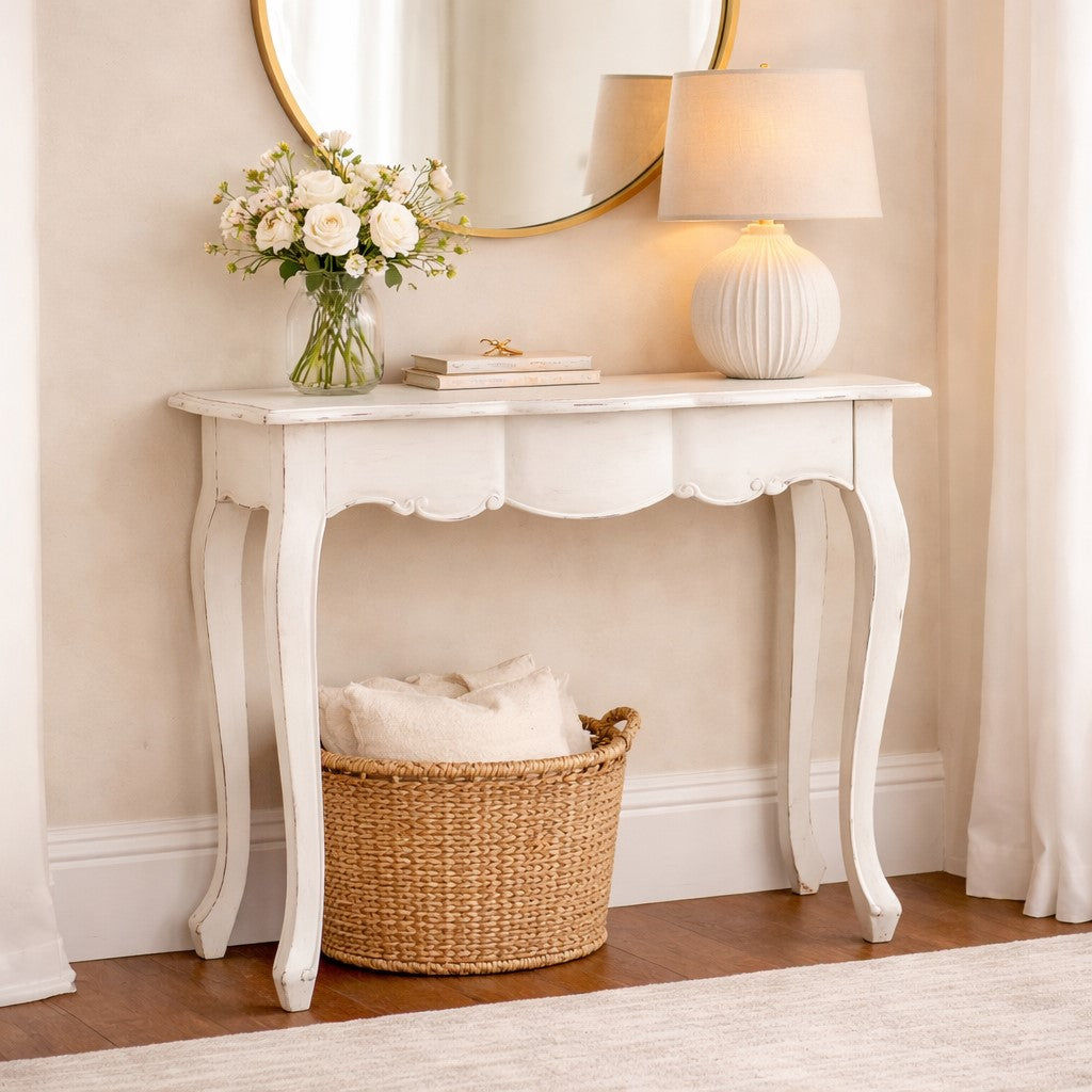 Loire White Console Table