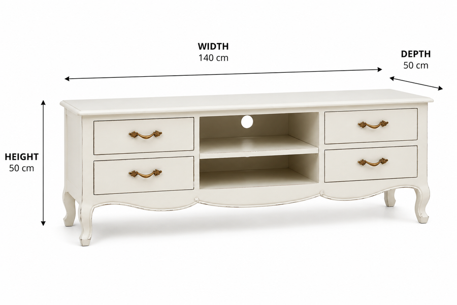 Loire White Media Unit dimensions