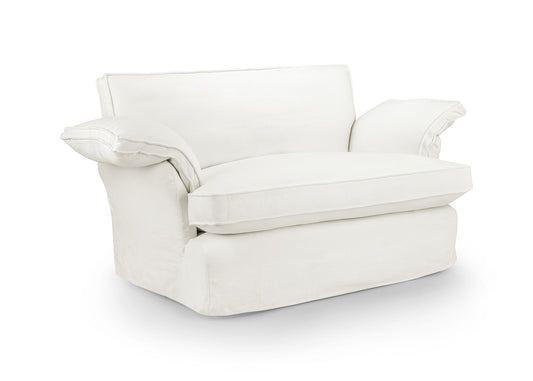 White Linen 2 Seat Sofa